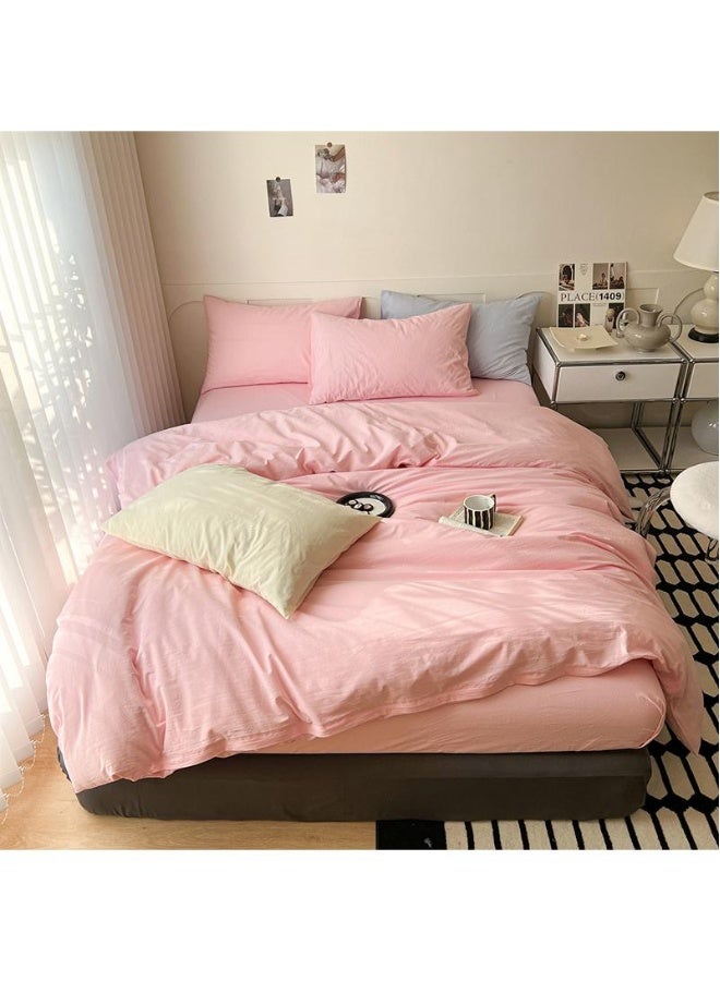 4-Piece Pure Cotton Solid Color Minimalist Style Comfortable Set King Size 220x240cm