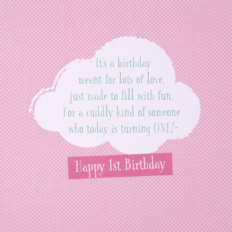 Hallmark Age 1 Birthday Card for Little Girl - Winnie-The-Pooh Design - Image 5