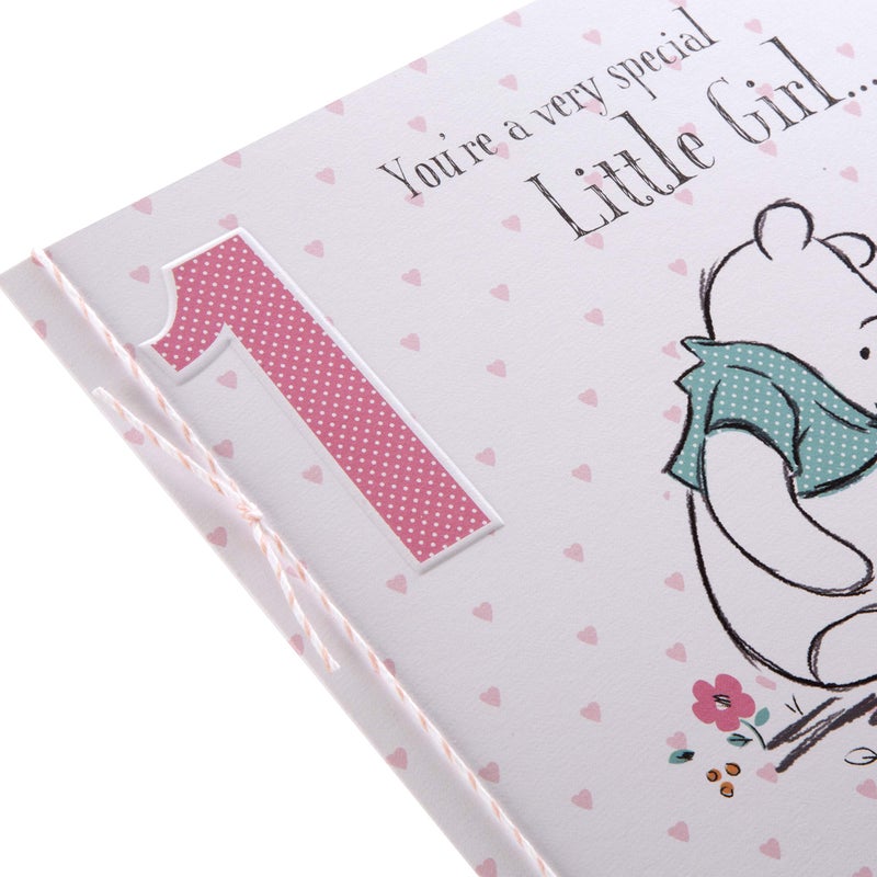 Hallmark Age 1 Birthday Card for Little Girl - Winnie-The-Pooh Design - Image 3