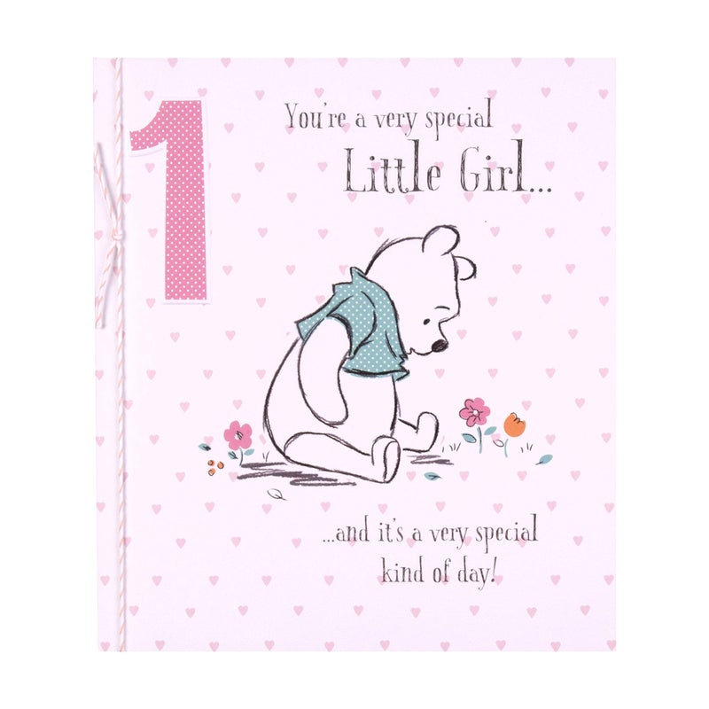 Hallmark Age 1 Birthday Card for Little Girl - Winnie-The-Pooh Design - Image 1