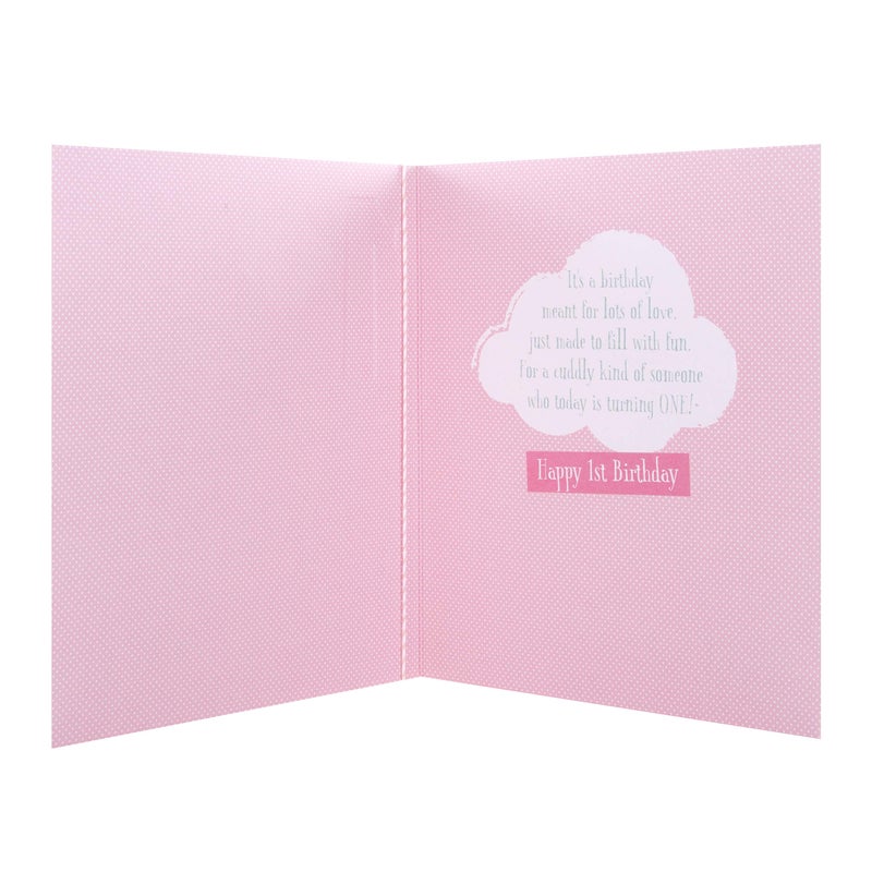 Hallmark Age 1 Birthday Card for Little Girl - Winnie-The-Pooh Design - Image 4