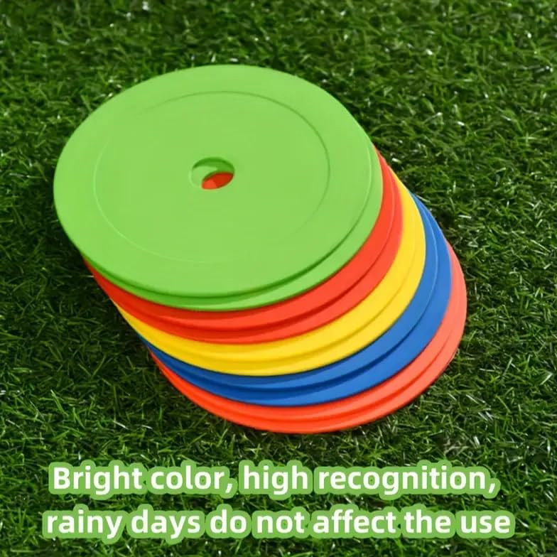 Latex Training Cones - Set of 50 Multi-Colour Flat Disc Spot Markers for Sports and Agility Training - Image 5