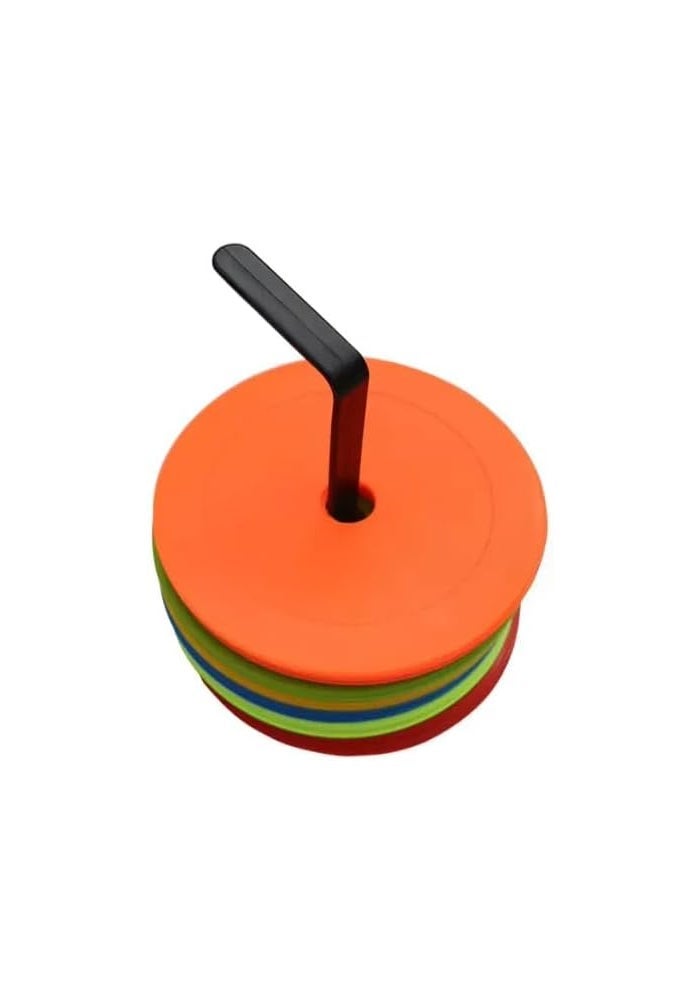 Latex Training Cones - Set of 50 Multi-Colour Flat Disc Spot Markers for Sports and Agility Training - Image 3
