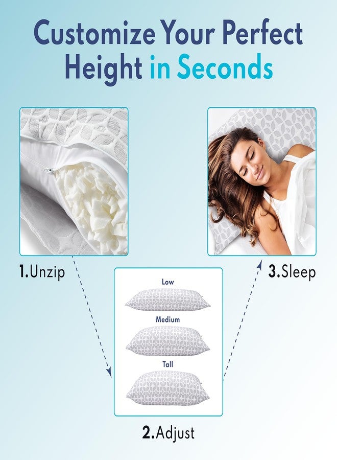 BLISSY Adjustable Memory Foam Pillow with Cooling Technology (Queen Size) - Oeko-TEX & CertiPUR-US - Image 2