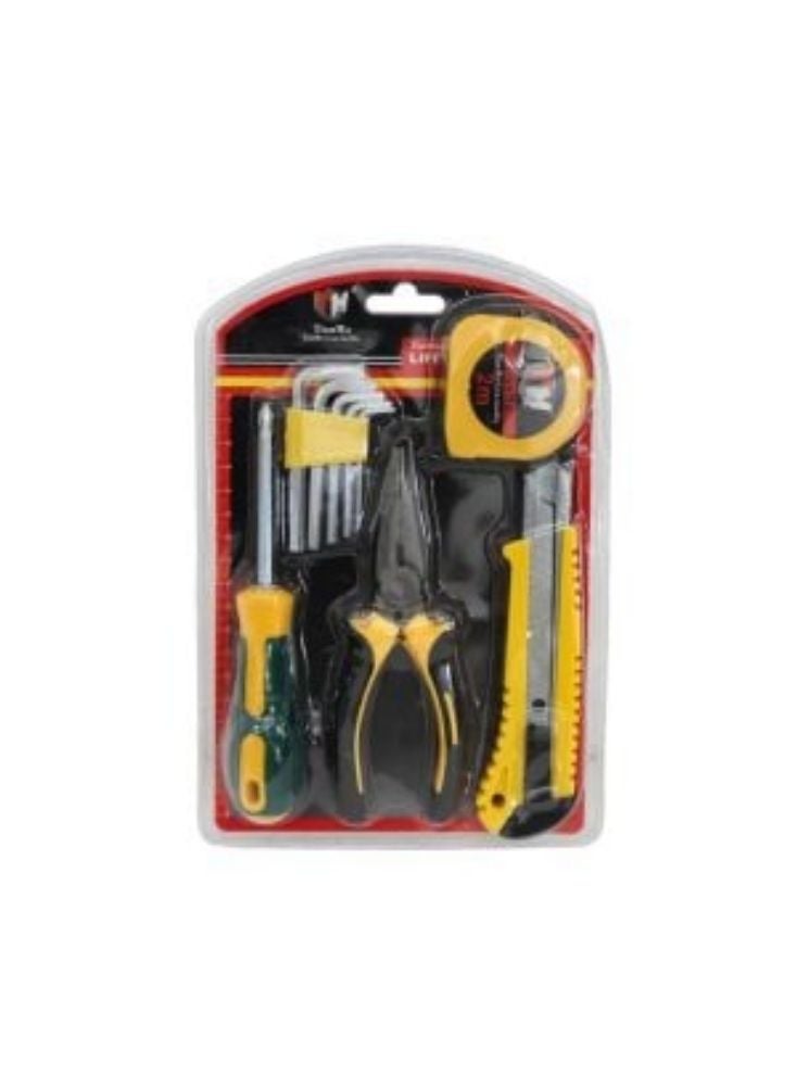 بريميم مجموعة أدوات منزلية مدمجة - كماشة، وقاطعة، ومفكات براغي، وشريط قياس لإصلاحات منزلية