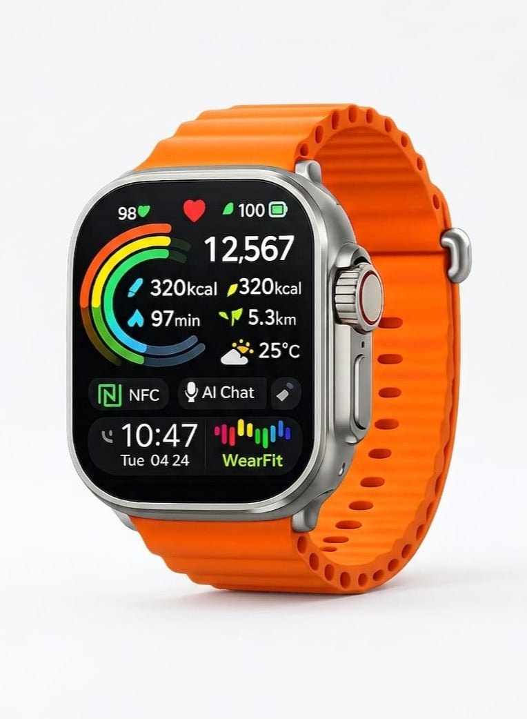 W&O X9 ULTRA 2 Smart Watch Super AMOLED Display 49MM NFC AI Chat Positioning Double Finger Gesture WearFit Aluminum Case - Image 1