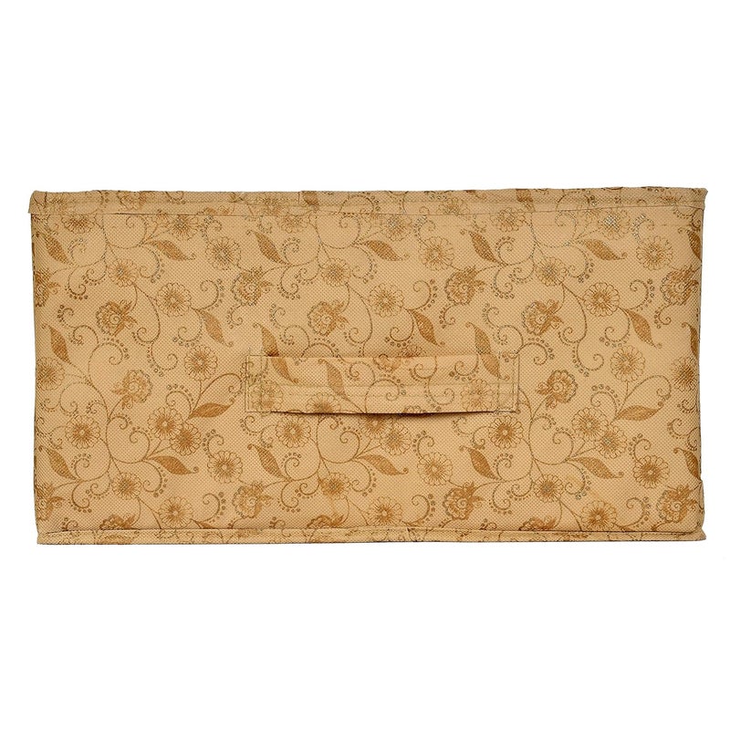 Kuber Industries Kuber Industries Metalic Floral Print Non Woven Fabric 5Replacement Drawer Storage and Cloth Organizer Unit for Closet BeigeKUBMART3486  - Image 3
