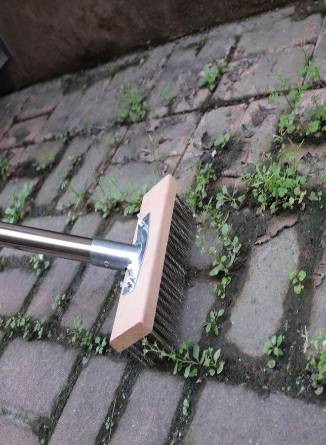 MAXMAN Floor Scrubber,Deck Brush,Stainless Steel Floor Scrub Brush with Long Handle, 63" Heavy Duty Outdoor Push Broom, Moss Remover, Scratch Brush for Scrubbing Concrete, Patio, Garden, Garage - Image 3