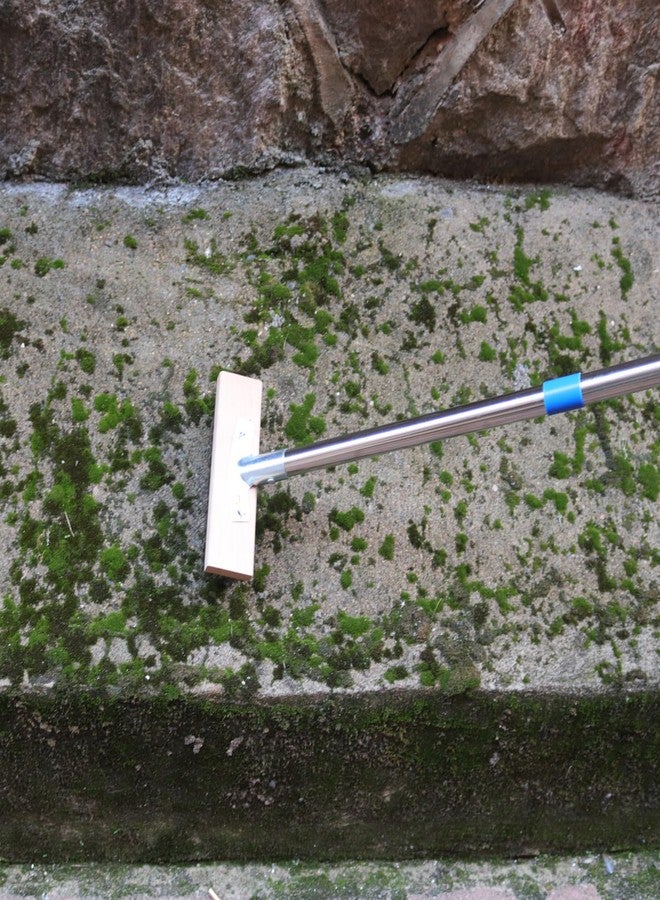 MAXMAN Floor Scrubber,Deck Brush,Stainless Steel Floor Scrub Brush with Long Handle, 63" Heavy Duty Outdoor Push Broom, Moss Remover, Scratch Brush for Scrubbing Concrete, Patio, Garden, Garage - Image 2