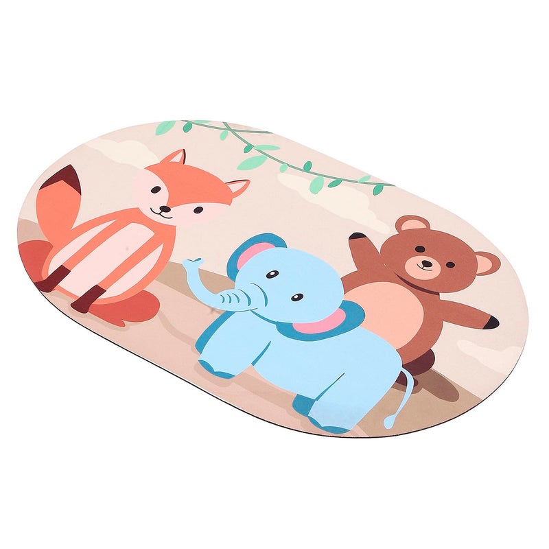 Status Contract Super Water Absorbent Soft Doormat Quick Dry Dirt Barrier for Home Bathroom 38x 58cms 1 Animal Silicon Multicolor Oval - Image 3