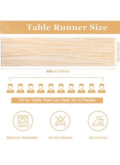 YIM-VIBEHAUS Cheesecloth Table Runner, 90 x 400 cm Boho Gauze Table Decor, Translucent Tablecloth for Wedding Reception Bridal Shower Party Decoration Table Centerpiece  - Image 3