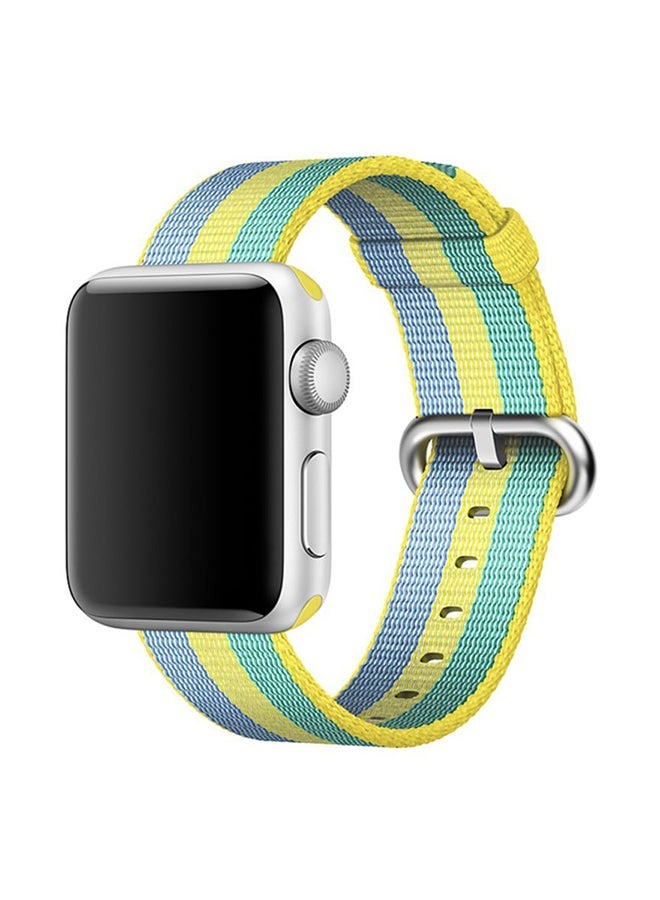 NIBEMINENT Replacement Band For Apple Watch 42mm Yellow/Blue/Green - Image 1