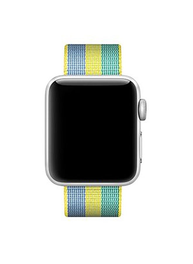 NIBEMINENT Replacement Band For Apple Watch 42mm Yellow/Blue/Green - Image 2