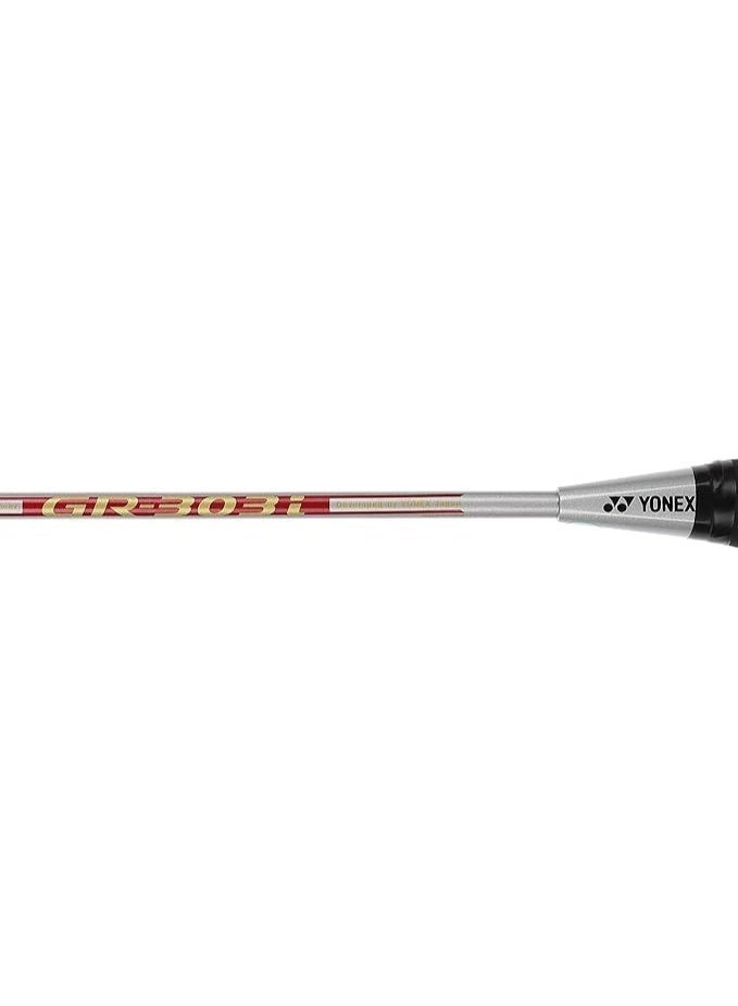 يونيكس مضرب تنس الريشة YONEX GR 303 (مزيج من الألومنيوم) مع غطاء كامل وكرتي ريشة (لون فضي) - طقم مكون من مضربين - Image 4
