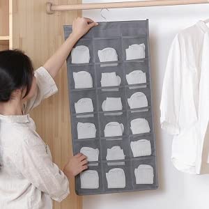 Luxula Luxula Multifunction Double Sided Space Shaving Hanging Dual Sided 30 Pocket Socks Underwear Bra Innerwear Closet Wardrobe Storage Hanger Organizer Grey 1 PCS - Image 4