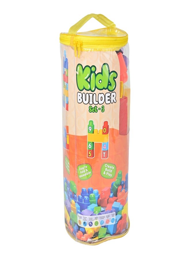 abyz Kids Builder Set-3, Educational Building Blocks, Easy to Hold and Assemble, with Storage Bag, Age 3+ Year - Image 2
