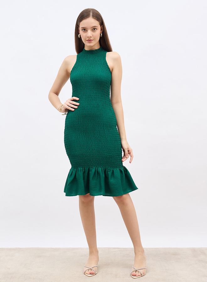 Styli Ruffled Hem Sleeveless Knee-Length Dress - Image 2