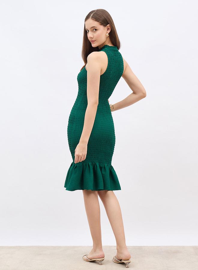 Styli Ruffled Hem Sleeveless Knee-Length Dress - Image 5