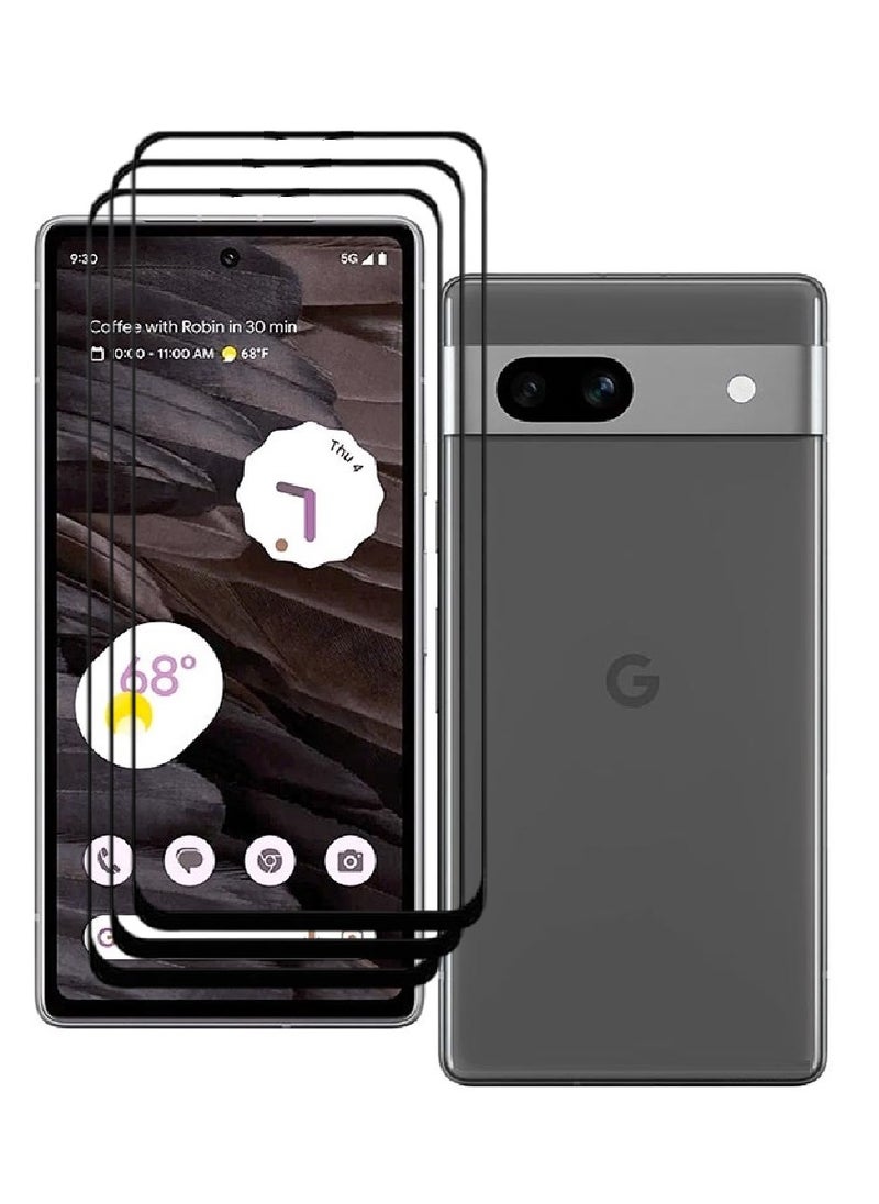 AINA 3 Pieces Tempered Glass Screen Protector 5D Designed For Google Pixel 7a Full Glue Edge to Edge Full Screen Coverage And Bubble Free - Image 1