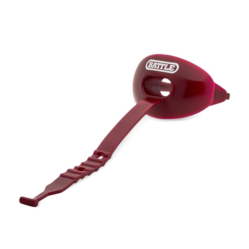 Battle Oxygen Lip Protector Mouth Guard with Connected Strap, Football and Sports Gear, Maximum Oxygen Supply, Mouthpiece Fits With or Without Braces - One Size, Maroon - Image 2
