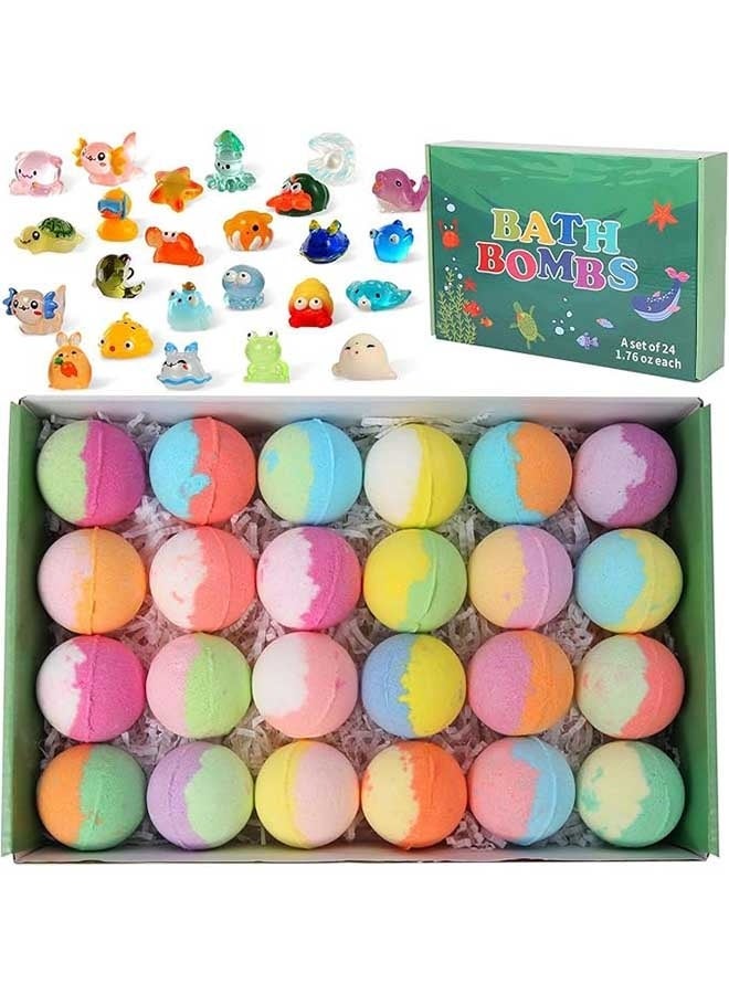 Beauenty Bath Bombs for Kids.Contains Surprise Toy, Natural and Organic Colorful Bubble Bath, Safe, Fun and Educational,Ideal Gift for Boys and Girls! (24) - Image 1