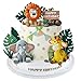 Zafena 23pcs Safari Animal Cake Topper Jungle Wild Cake Toppers with Leaves Balls Cake Decorations for Safari Animals Themed Birthday Party Decorations Jungle Wild Animal Style - Image 3