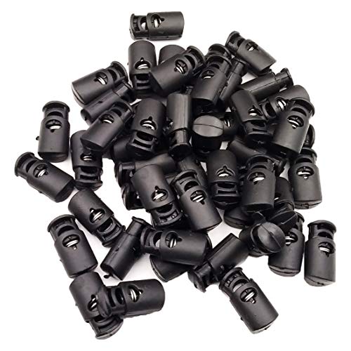 DIY Crafts. Drawstring Stopper Cord Lock, Black Plastic Toggle Stopper- for Shoelace, Paracord, Bags, Clothing Strings. luggage accessories. (10 pieces). Dno# 1 (Pack of 1 pc, DIY Crafts) - Image 2