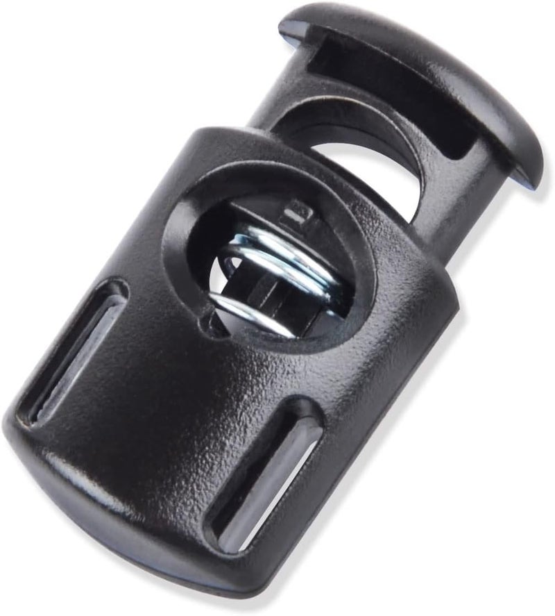DIY Crafts. Drawstring Stopper Cord Lock, Black Plastic Toggle Stopper- for Shoelace, Paracord, Bags, Clothing Strings. luggage accessories. (10 pieces). Dno# 1 (Pack of 1 pc, DIY Crafts) - Image 1
