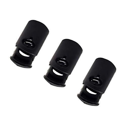 DIY Crafts. Drawstring Stopper Cord Lock, Black Plastic Toggle Stopper- for Shoelace, Paracord, Bags, Clothing Strings. luggage accessories. (10 pieces). Dno# 1 (Pack of 1 pc, DIY Crafts) - Image 3