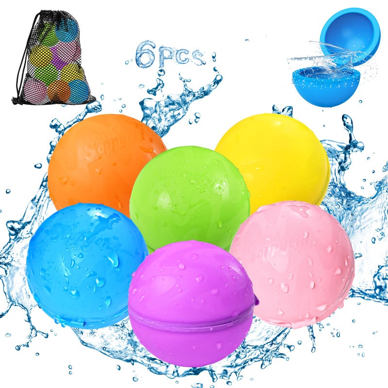 KOKODI SOPPYCID Water Balloons Reusable Splash Ball, Latex-free Water Bomb Pool Toys, No Tying Easy Quick Fill, Magnetic Self-sealing Water Balls for Kids & Adults All Ages Summer Fun Outdoor Party Games - Image 1