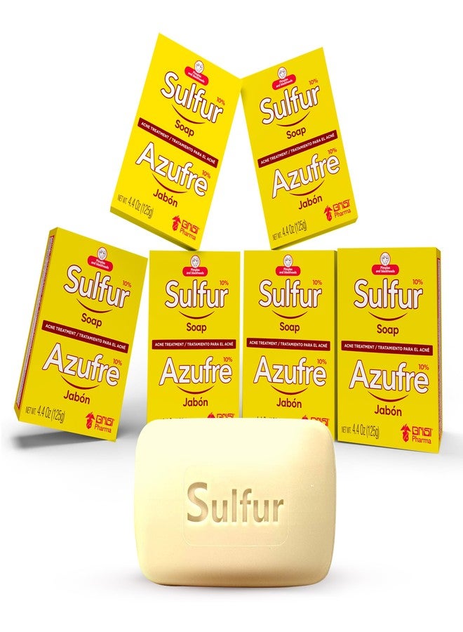 Grisi Sulfur Soap for Acne Treatment, Deep Cleansing Bar with 10% Azufre, Reduces Breakouts and Excess Oil, 4.4 oz, 6-Pack - Image 1