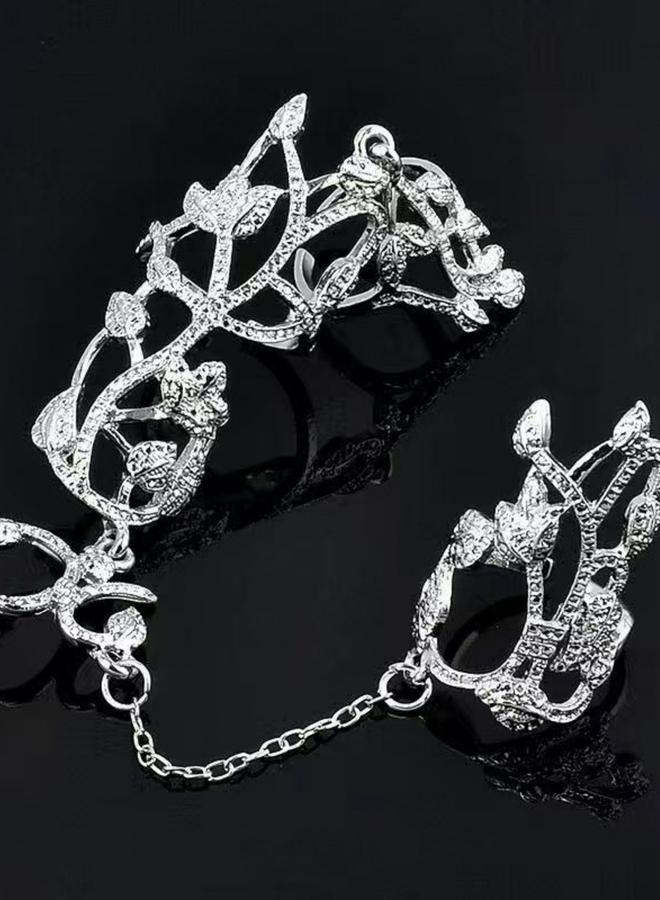 Take Two Silver Embellished Linked Ring - Image 5