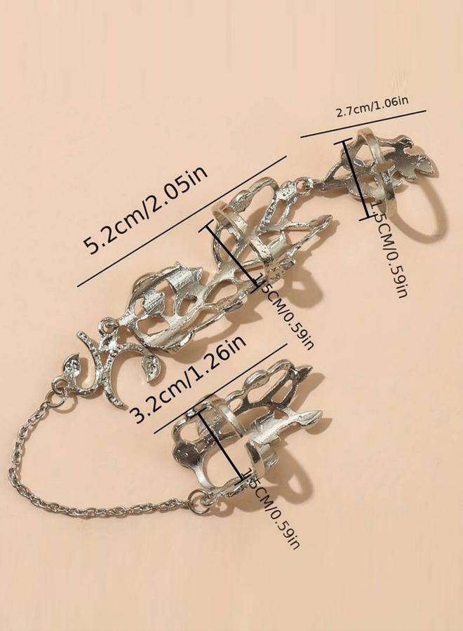 Take Two Silver Embellished Linked Ring - Image 3