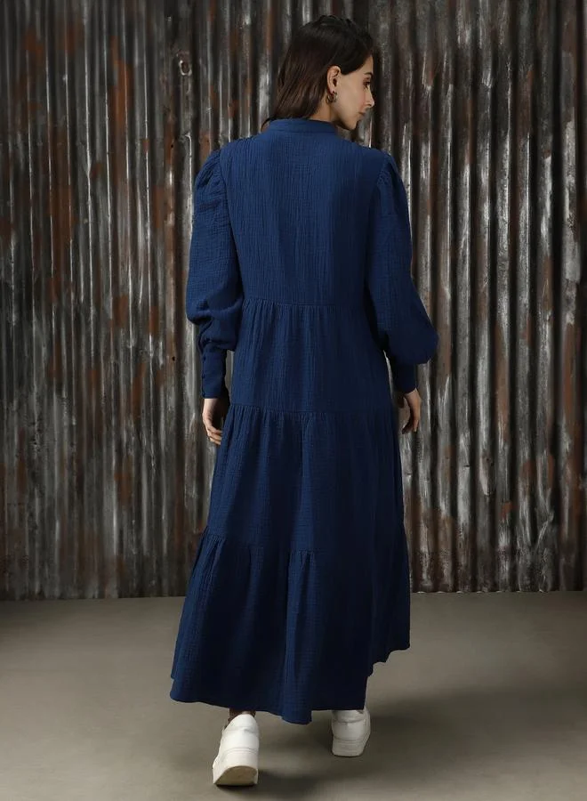 HIGH STAR Tiered Cotton Gauze Dress