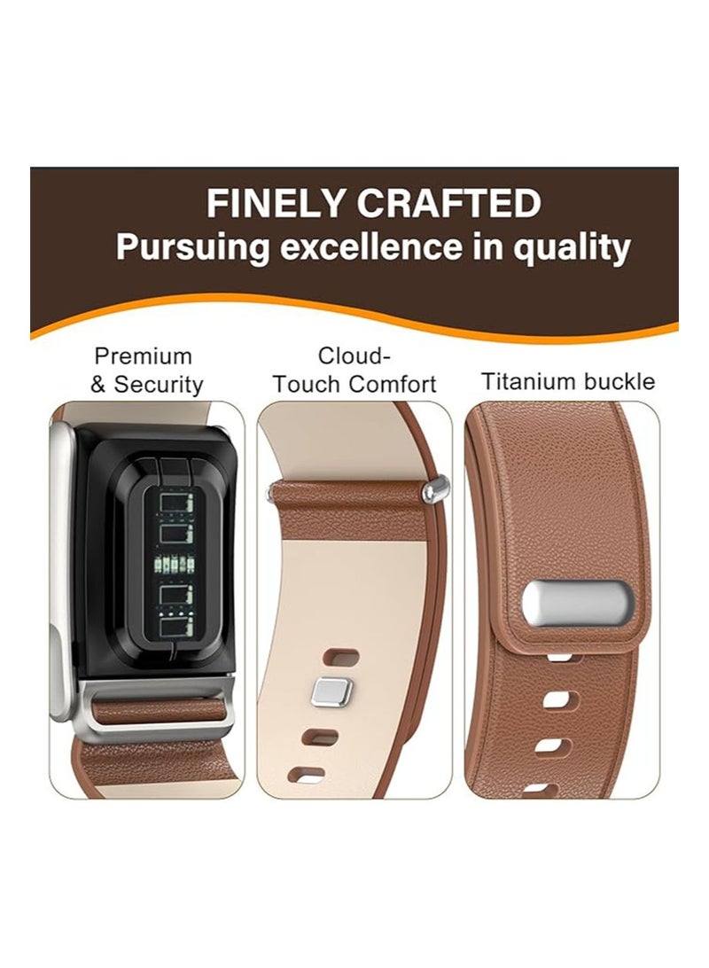 Aikanbo Leather Band Compatible with WHOOP 5.0/MG Band Strap Men Women, Genuine Leather Rugged Durable Replacement Wristbands Straps for Whoop 5.0 Bands | Not for Whoop Gen 4 - Image 4