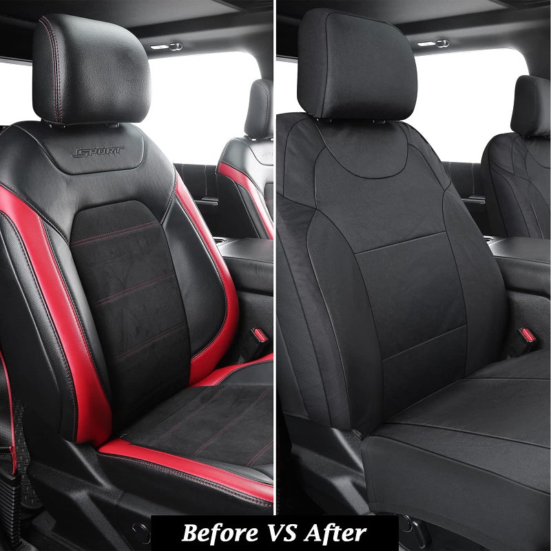 Coverado Front Seat Covers, Waterproof Oxford Seat Protector for Car Seat Cushions for Kids & Dogs, Compatible with 2015-2025 Ford F150 & 2017-2025 Ford F250 F350 F450 (Black, 2PCS) - Image 4