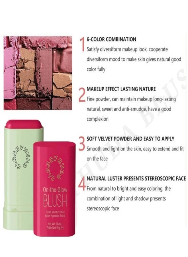 Classyhuda Professional Multi-Use Makeup Blush Stick, Cream Blush Stick, Solid Moisturizer Stick Waterproof Natural Makeup for Eyes Lips Cheek (Shy Pink) - Image 4