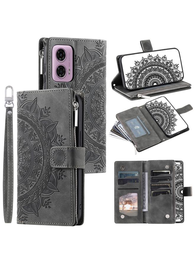 S-TOP Case For Motorola Moto G85 Multi-Card Totem Zipper Leather Phone Case - Image 1