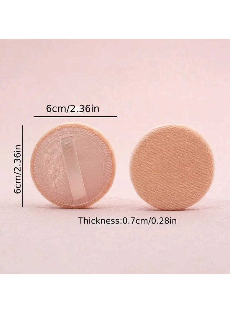 Ucanbe Set of 10 Round Powder Puffs with Ribbons - Suitable for Loose Powder & Setting Powder, Cosmetic Makeup Applicator - Image 3