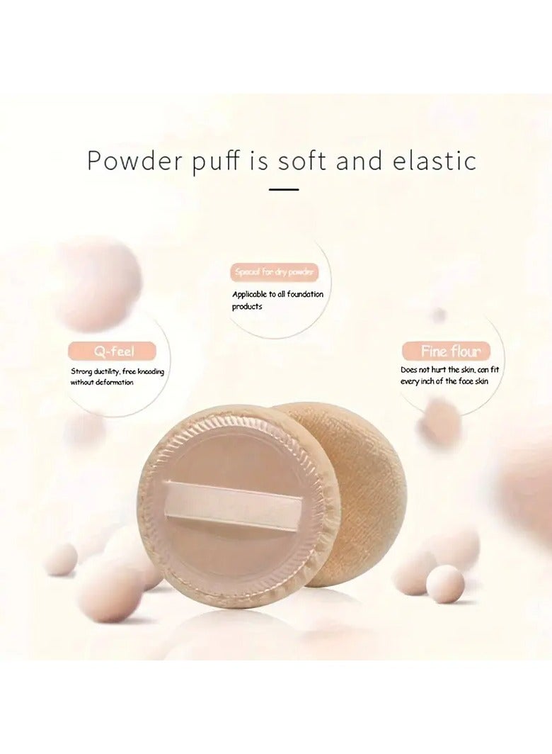 Ucanbe Set of 10 Round Powder Puffs with Ribbons - Suitable for Loose Powder & Setting Powder, Cosmetic Makeup Applicator - Image 4