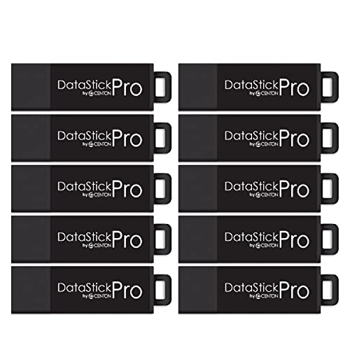 Centon Electronics MP Valuepack USB 3.2 Gen1 DataStick Pro Flash Drive, 64 GB, 10 USB Flash Drives, 10 Pack, Black - Image 1