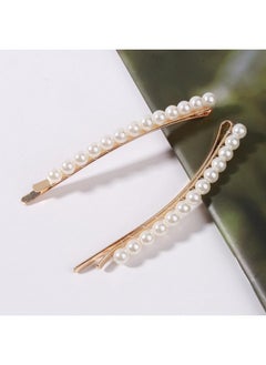 Yheakne Vintage Pearl Hair Clip Pin Retro Pearl Hair Barrette French Pearl Bobby Pins Decorative Hair Accessories For Women And Girls 2Pcs (Gold)  - Image 4