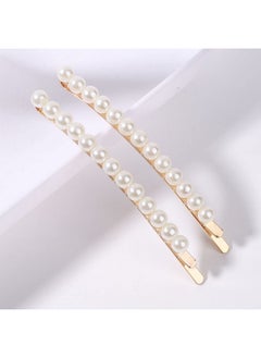 Yheakne Vintage Pearl Hair Clip Pin Retro Pearl Hair Barrette French Pearl Bobby Pins Decorative Hair Accessories For Women And Girls 2Pcs (Gold)  - Image 3