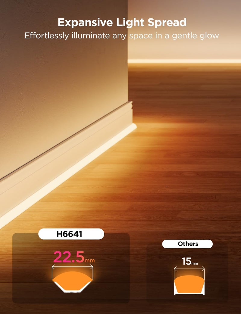 Govee Govee Neon Rope Light for Wall Lining, LED Rope Lights Work with Matter, Google Assistant, Alexa, 16.4ft RGBIC Strip Lights with Smart App Control and Music Sync for Living Room, Bedroom, Wall Corners  - Image 4