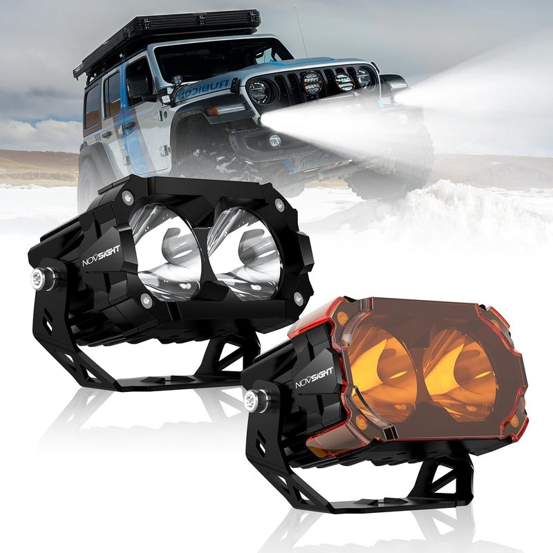 أضواء LED NOVSIGHT بودات أضواء كشافات 45 بوصة أضواء LED خارج الطريق أضواء LED مقاومة للماء بودات أضواء LED كشافات للشاحنات و Wrangler و Jeep و Pickup و Ram و SUV و ATV و القوارب مع مجموعة الأسلاك