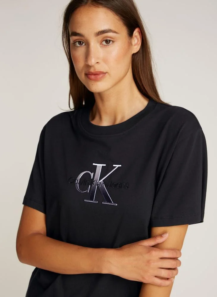 كالفن كلاين جينز Logo Detail Knitted T-Shirt