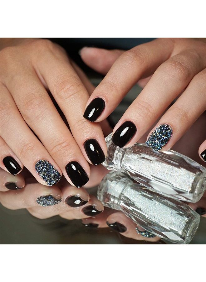 Blulu 6 Bottles Diamonds Micro Caviar Beads Micro Pixie Beads Nail Beads Gravel Nail Stone Crystal Rhinestones Nail Decorations for DIY 3D Nail (AB Color) - Image 4