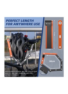 Excefore Folding Bike Lock, Compact Bicycle Lock with 2 Keys, 2.6 FT Heavy Duty Anti Theft Bike Foldable Locks, Bicycle Security Chain Lock with Mounting Bracket for Electric Scooter Bikes  - Image 3