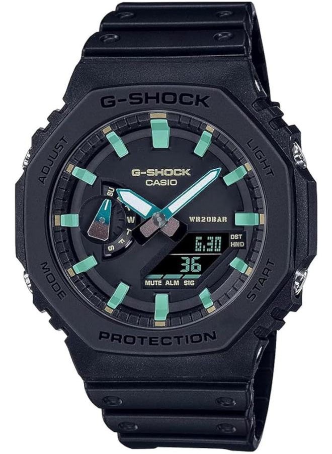 CASIO Casio Analog-Digital Black Dial Men's Watch-GA-2100RC-1ADR, Black  - Image 1