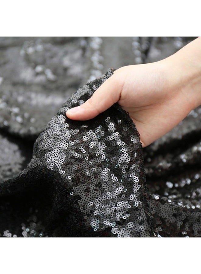 Poise3EHome Black Sequin Backdrop,8FT x 10FT Sequin Photography Backdrop Curtain for Party Decoration - Image 5